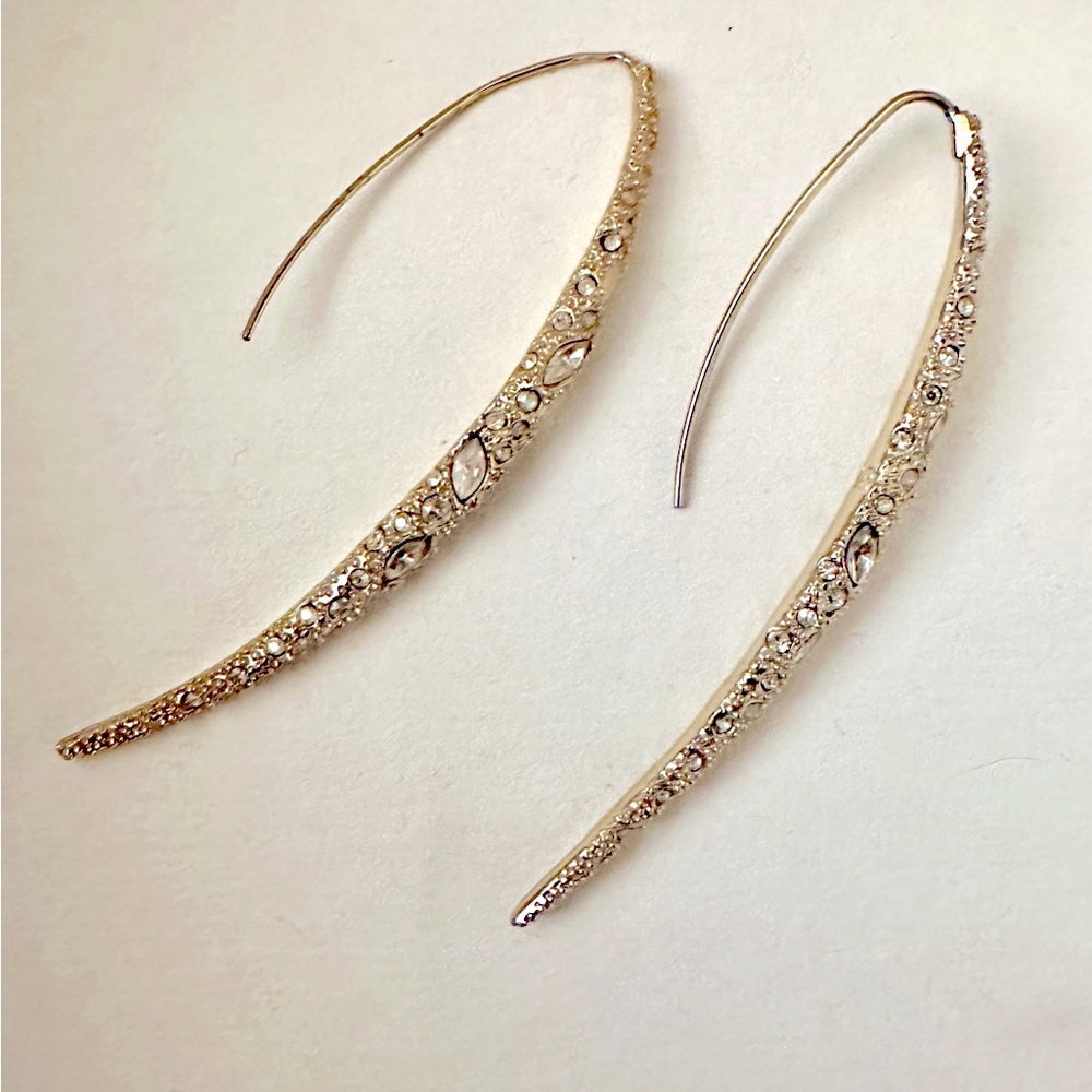 Gold Alexis Bittar Miss Havisham Encrusted Spear Earrings